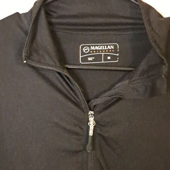 Magellan Black Half-Zip Long Sleeve shirt size medium - Picture 2 of 5